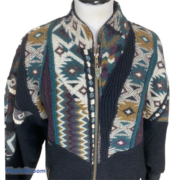 All Terrain Gear Jackets & Blazers - Vintage ATG boiled wool western wear inspired quilted lined jacket size Large